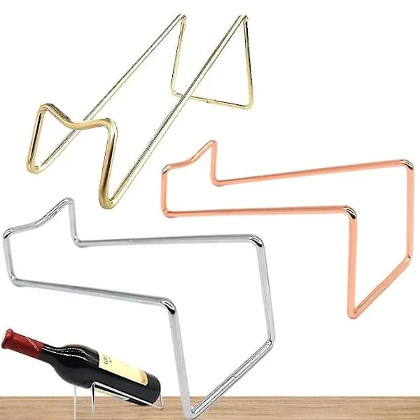 Creative Red Wine Rack Simple Stainless Steel Wine Rack Simple Wine Bottle Holder for Home Store Stylishly Processed 3pcs-FQ-