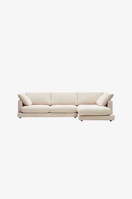 Kave Home - Sofa Gala, 4-seter høyre - Beige - 4-seters-sofaer - Fra Homeroom