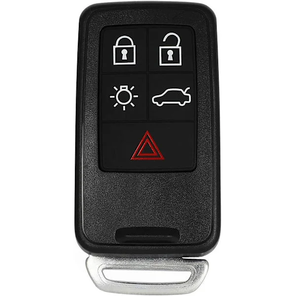 Nyckellös fjärrnyckelkåpa ERSÄTTNING för 5 knappar Oskuren bilnyckel för Volvo S60 11-13 S80 07-13 V70 08-13 XC60 10-13