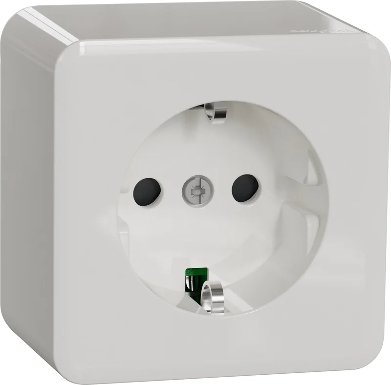 Schneider Electric Exxact WDE016076 Vägguttag 250 V, utanpåliggande montage, Strömbrytare & vägguttag