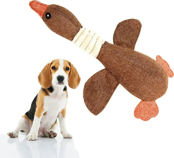 Søde vilde gåselegetøj til små til mellemstore hunde, blødt hundeplyslegetøj, hvalpelegetøj til rene tænder og træning Brun