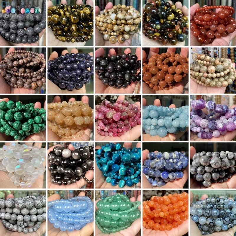 AliExpress - Natuursteen Kralen 4 6 8 10mm Tijgeroog Lava Amazoniet Turkoois Agaat Jaspers Kralen Voor Sieraden Maken DIY armband Ketting
