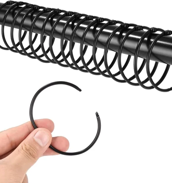 42 Openable Curtain Rings, 50 mm Curtain Rings, Round Shower Curtain Rod Rings, for Curtains and Curtain Rods, Shower Rod, Curtain Rings