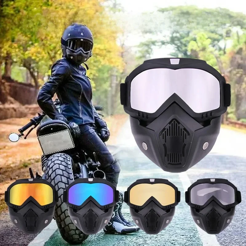 AliExpress - Masque facial de protection complet pour moto, lunettes de casque de moto, lunettes de motocross, accessoires de moto