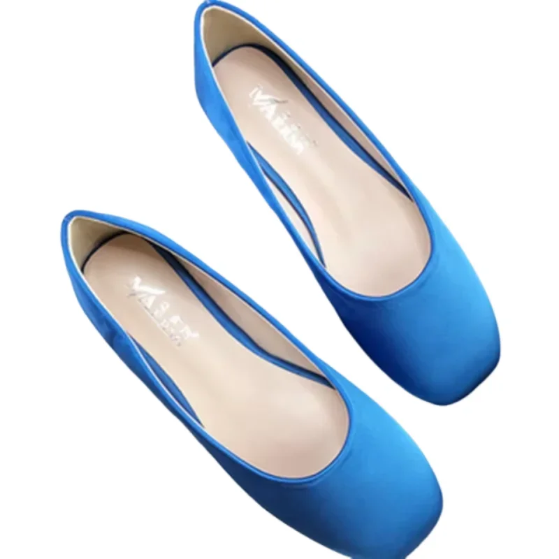 AliExpress - Lady's InjStain-Ballerina Flats Square Parker RoAMG, Semelle intérieure spongieuse en latex à enfiler, Pieds tendres, Ajustement large, 