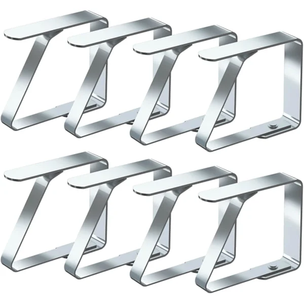 Tablecloth Clips 8-pack Stainless Steel Tablecloth Clamps Tablecloth Holders for Tables 1-3 cm Thick Small x 8-pack