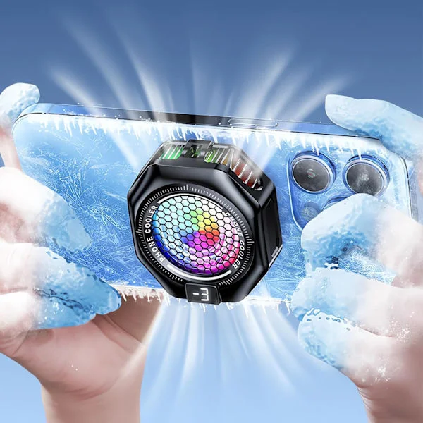 2025 Siste Modell Telefonkjølevifte med RGB-lys, Digital Skjerm, Magnetisk Bakklips, Halvleder Gaming Radiator (Sterkere-9v) St
