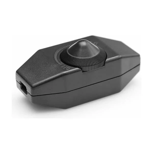 1-60W Dimbar LED-dimmer (roterende dimmer) LED dimbar, på/av, 220-230V, CE-linjekontakt, svart