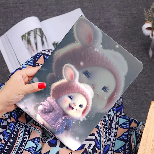 Stilig deksel for iPad 10.2 tommer snøfnugg kanin tommer silikon