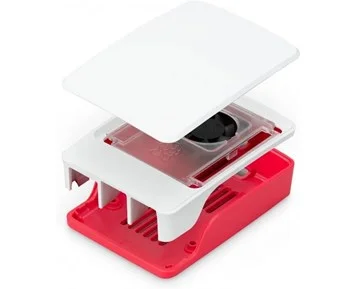 Raspberry Pi Foundation Raspberry Pi 5 Case Red/White with fan - Chassi med fläkt till Raspberry Pi 5