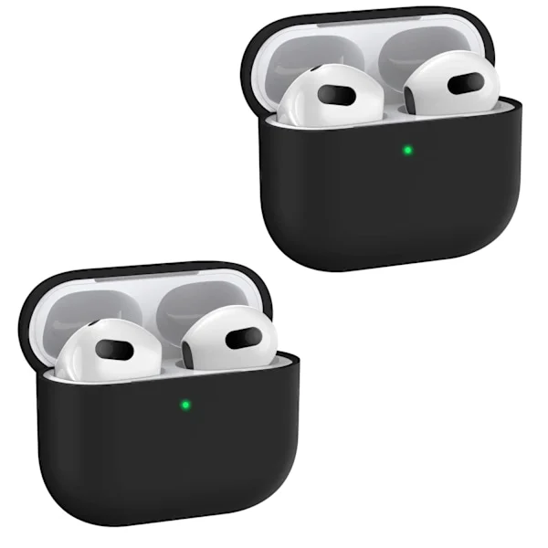 2x Musta Apple AirPods 3 -kotelo silikonisuojakotelo AirPods 3:lle