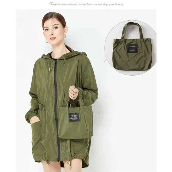 Women's Waterproof Rain Jacket - Lightweight Outdoor Jacket - Windproof Jacket - Packable