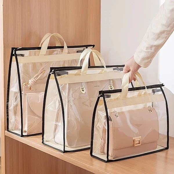 (3-pack) Bag Storage Bag Organizer Storage Bag Transparent Dustproof Bag Storage Bag for Hanging Wardrobe with Zipper