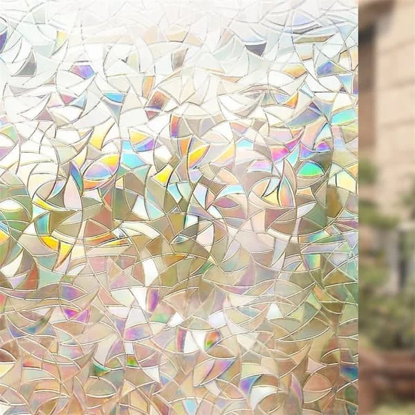 3D Statisk Dekorativ Vindu Glassfilm Statisk Klebende Vindusfolie Anti UV Regnbuefilm Hjemmeinnredning