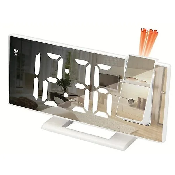 LED digital vekkerklokke Projektor Klokka Projektor Takklokka med Tid Temperatur Display Bakgrunnsbelysning Snooze Klokka for hjemmet