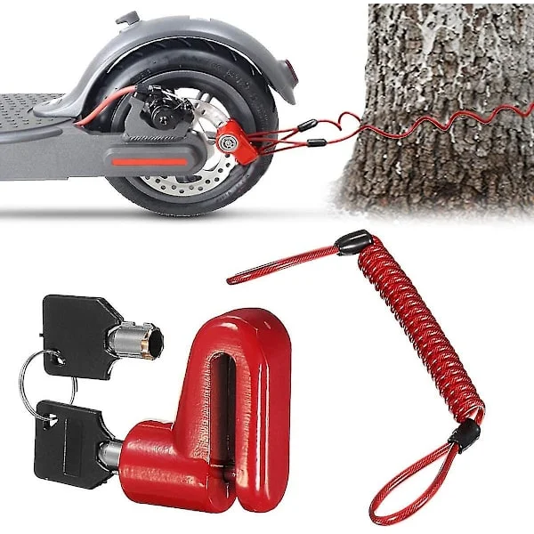 Starlight-skivbromslås Stållåstråd Skivbromslås för Xiaomi M365 Elektrisk Scooter, Elektrisk Scooter Stöldskydd Stållåstråd Anti-