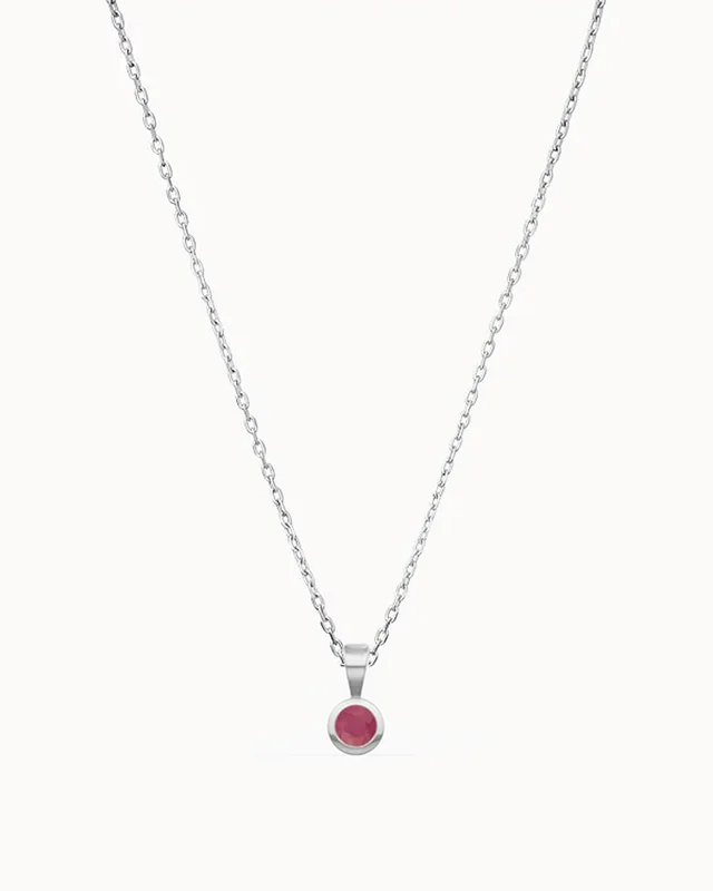 Halsband med månadssten i 18K Vitguld