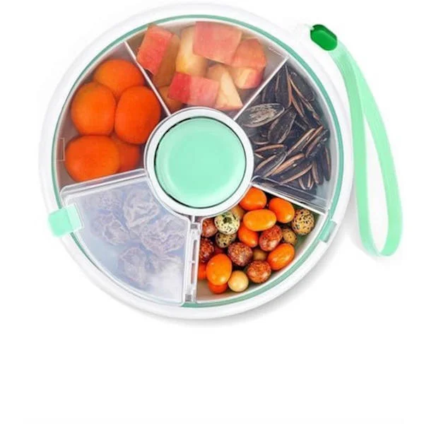 Kjøkkenutstyr - Oppbevaringsboks - Snack Spinner - Piknikboks - Oppbevaringsboks med lokk - ABS-materiale - Grønn