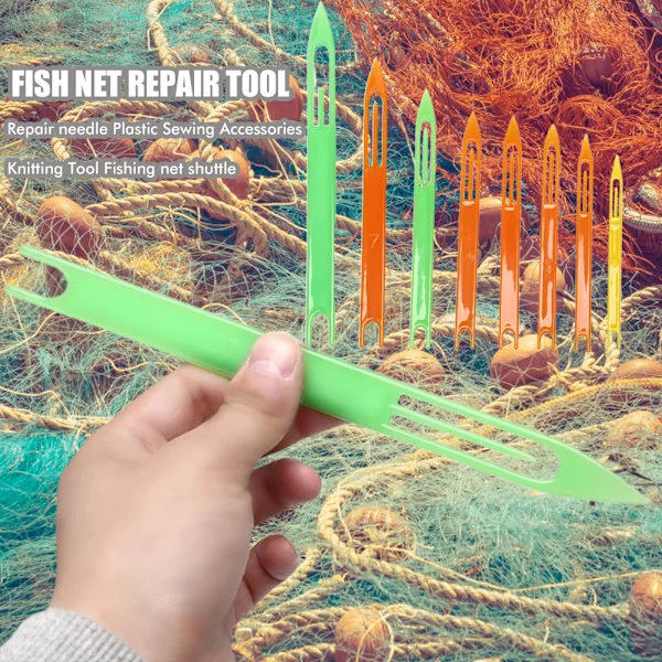 8st Fisklina Nål Tackle Kit Nätnål Stickverktyg Plast Handgjorda fiskenät Reparation Nätnål