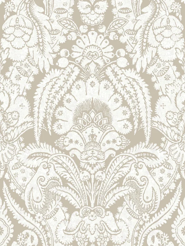 Chatterton Wallpaper - Cole & Son Sample / Chalk on Taupe