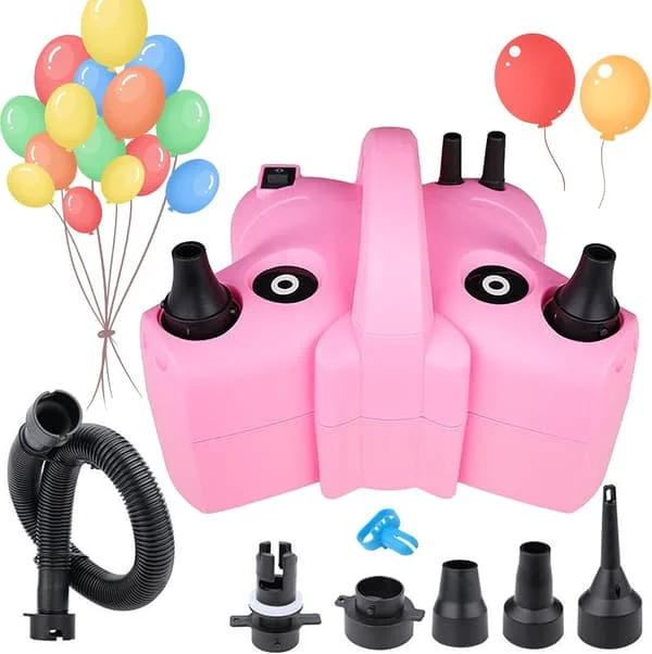 Elektrisk ballongpumpe, elektrisk ballongpumpe med doble dyser, ballongpumpe, elektrisk ballongpumpe for oppblåsbare senger