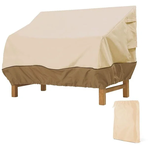 Benk Trekk, Vanntett Oxford Stoff Hagebenk Trekk, Utendørs Benk Trekk Anti-UV og Vindtett Beskyttelses Trekk for Sofa (Beige, 85×80×91.5cm)