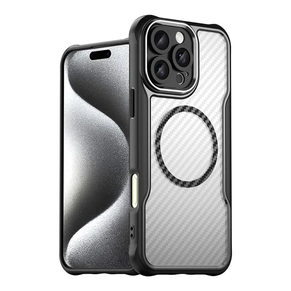 Leading Series MagSafe Silicone Case for iPhone 16 Pro Max - musta