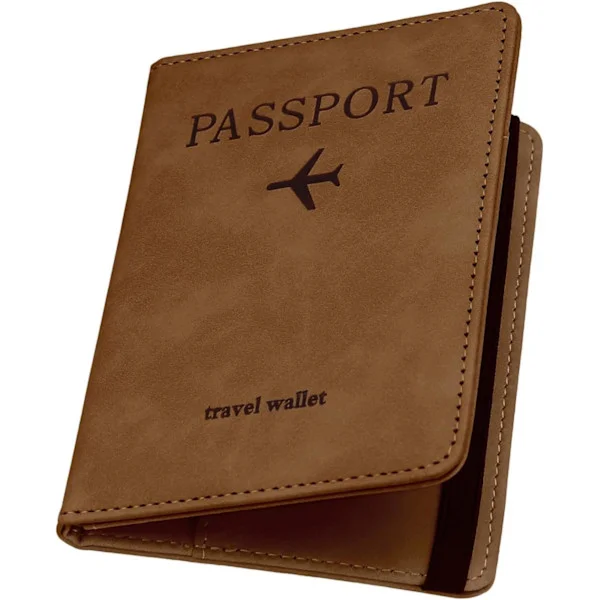 PU Leather Passport Holder with RFID Blocking, Passport Cover, Travel Wallet with Card Slots and Elastic Band