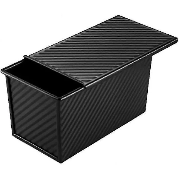 Loaf pan with lid, toaster pan for baking, carbon steel for toast/sandwich/cake pan - black