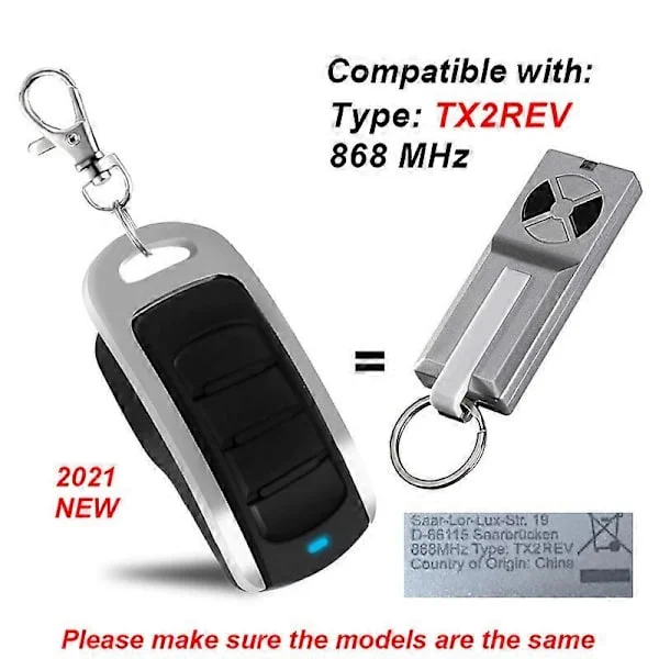 Chamberlain TX2REV Garage Door Remote Control Opener For Replacement Handheld 868MHz Gate Key Remote Transmitter {db}