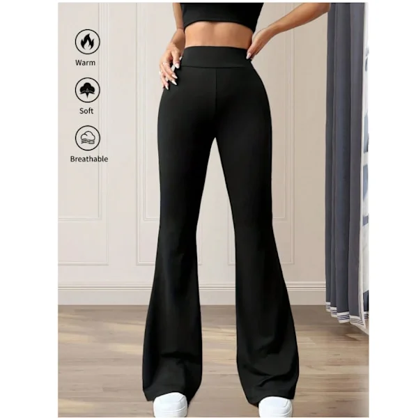 Højtaljede yoga-bukser med svaj til kvinder | Stræk Fitness & Danse Leggings *sort*L