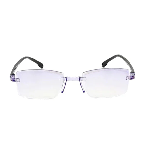 Progressiva glasögon för presbyopi, intelligent zoomlässpegel med klassisk ramlös design, ultralätt anti-blå progressiv fjärr