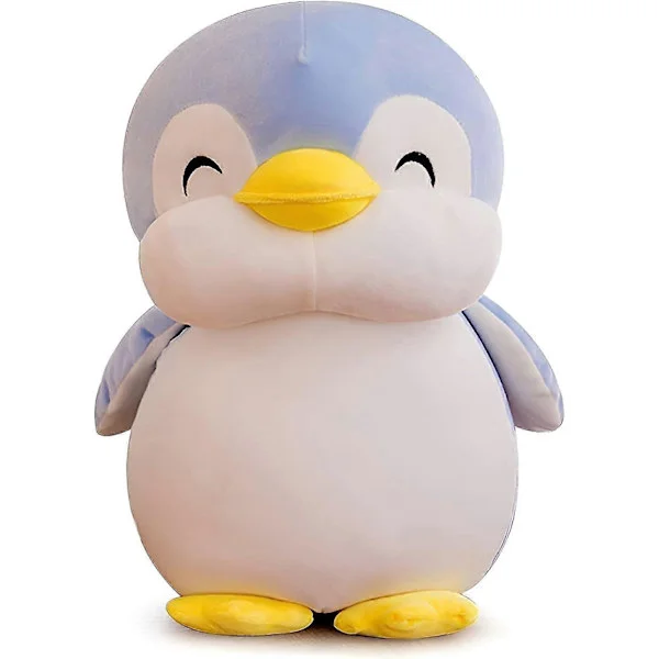 Plushies Pingvin Gosedjur, Mjuk Pingvin Plyschdocka Present till Barn Flickor Pojkar Flickvän Alla Hjärtans Dag Presenter Prydnadskudde (Blå, 9.8in/