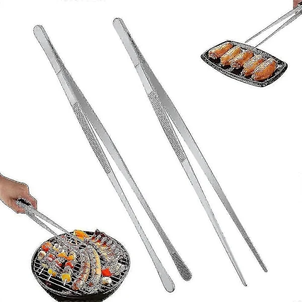 Madlavning Pincet Rustfrit Stål Lang, 2 Stykker Madlavning Pincet Rustfrit Stål, Grill Pincet Pincet (30cm)
