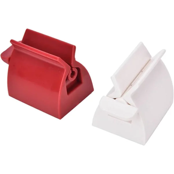 Sett med 2 rullende tannkrempresser dispenser tannkremsettholder stativ