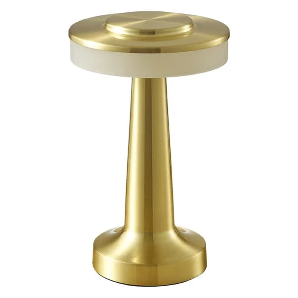 Touch Bärbar Sladdlös Bordslampa 3-nivå Touch Dimning Inbyggd USB Batteriport Sovrum Sänglampa Bar Ambient Ljus Bord Guld