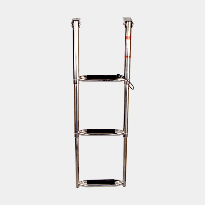 Telescopic boarding ladder with wide steps NOCK Quickstep, folding, acid-resistant stainless steel, 3 steps, 87 cm, 29.5 cm