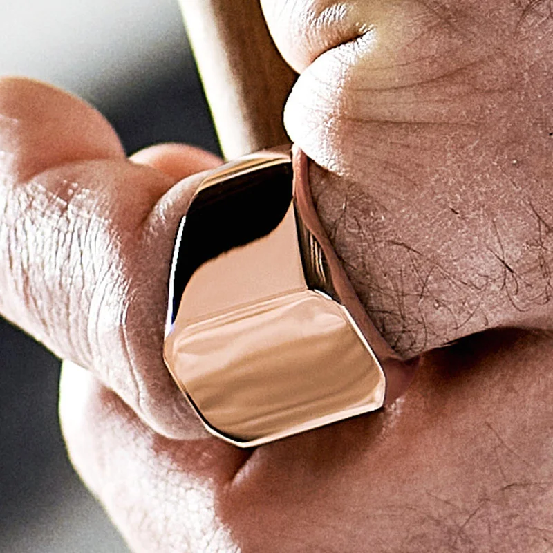 Aras | Anillo sello para el meñique de color oro rosa for Men