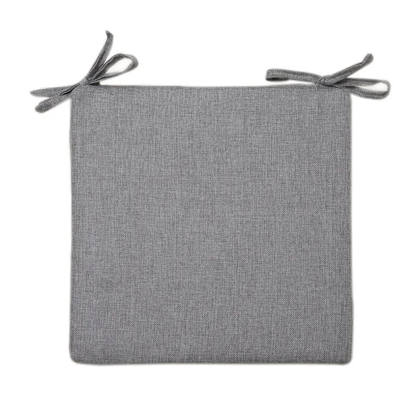 1 x Grå Linne Bomull Sommar Stol Kudde - 40 x 40 x 4 cm - Enkel Linne Look - Fläck- och Vattenavvisande - Med F