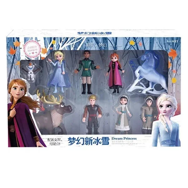 【YD】Disney Anime Frost 2 Snödrottningen Elsa Anna PVC Actionfigur Olaf Kristoff Sven Dockor Figurer Barn Tecknad Leksak Barn Presenter