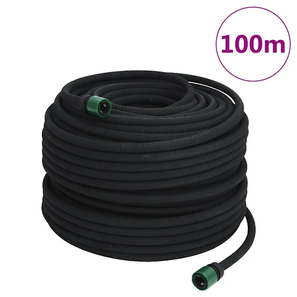 vidaXL Fuktslang svart 0,6" 100 m gummi