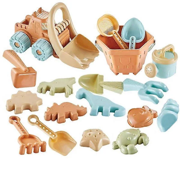 Beach Style Kids Toys, Soft Material Sandbox with Bucket and Shovel, Suitable for Summer Beach Play for Toddlers, 18 Sets
