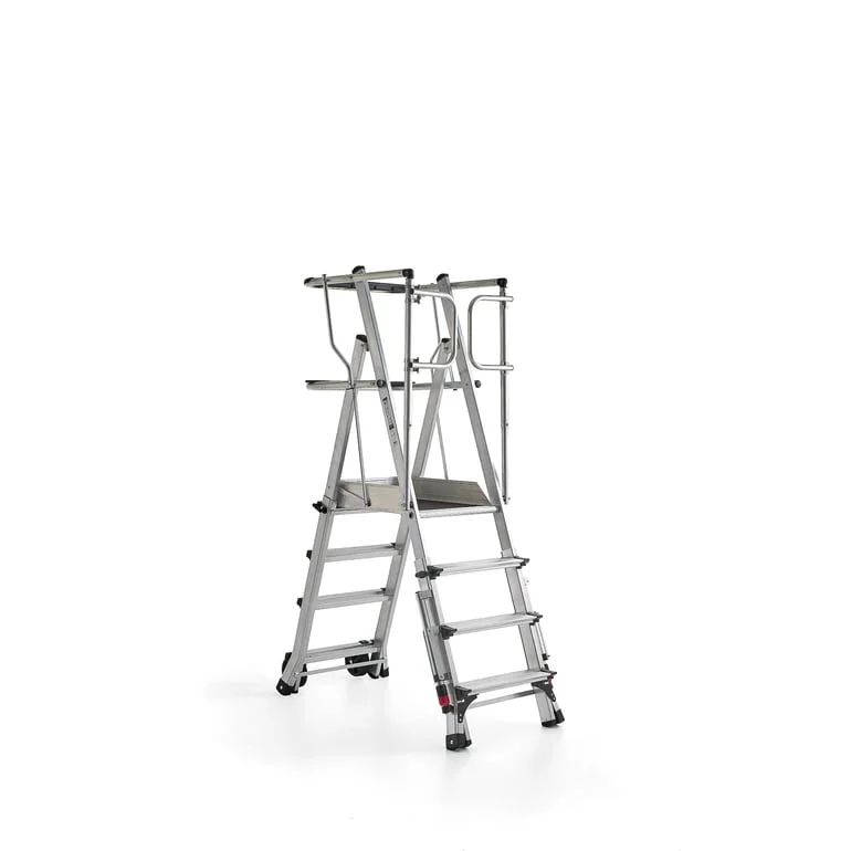 Telescopic podium steps ATOP, 3-4 treads, 710-890 mm