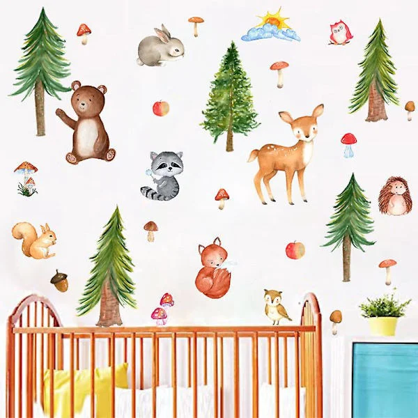 1 pc Wall Decal Animal Mushroom Sun Cloud Wall Decor for Kids Room Living Room Kitchen_tfrf