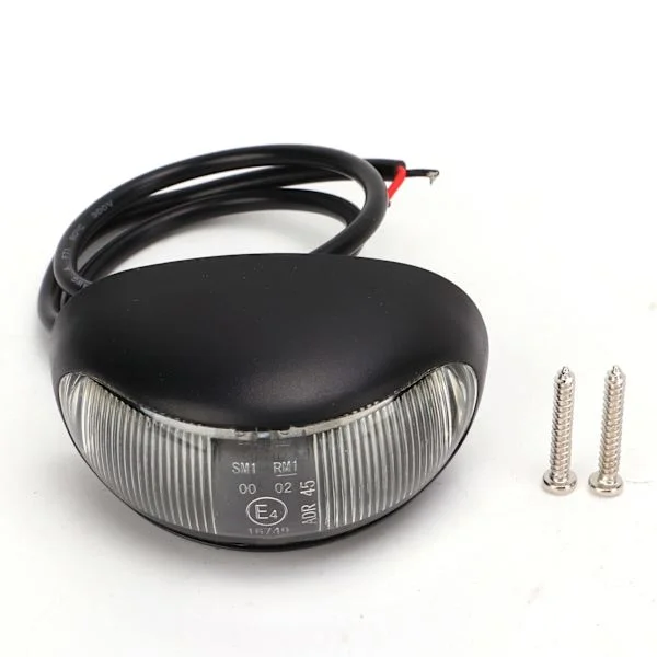 LED Sidemarkeringslys 10‐30V IP68 Vandtæt Lavt Strømforbrug Sidemarkeringslys med PC-linse til Lastbiler Busser Hvidt Lys