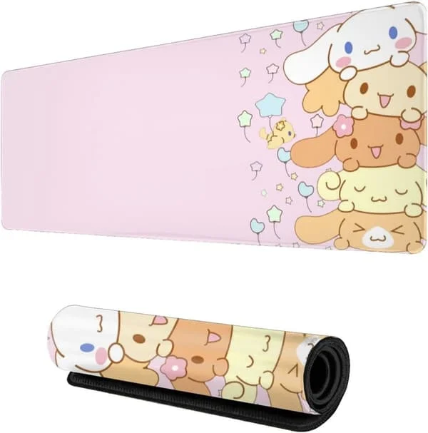 Kawaii Stor Rosa Musmatta med Design Nyhet Anime Tangentbordsmatta Halkfri Utökad Full Skrivbordsmatta Söt Tangentbordsmatta Vattentät