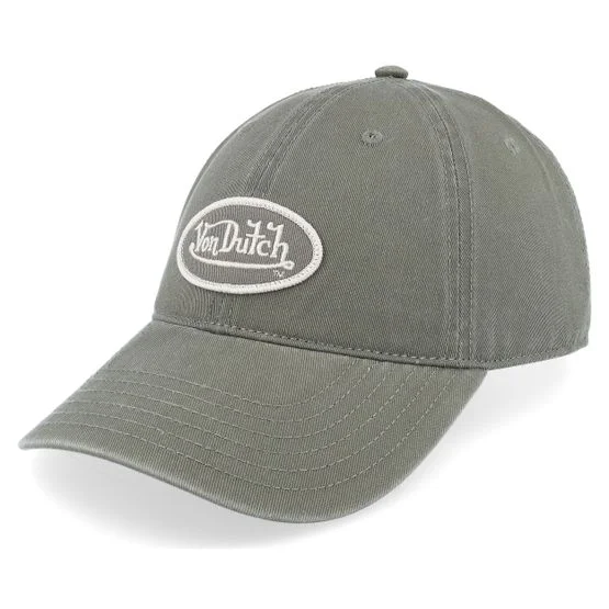 Von Dutch - Grønn unconstructed Caps - Oval Patch Grey Von Dutch Dad Cap @ Hatstore