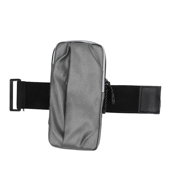 Outdoor Sport Fitness Running Arm Bag Running Mobile Phone Arm Bag Waterproof PU Fitness Armband Grey