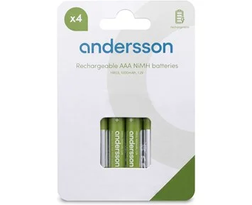 4-pak AAA oppladbare batterier 1,2 V 1000 mAh