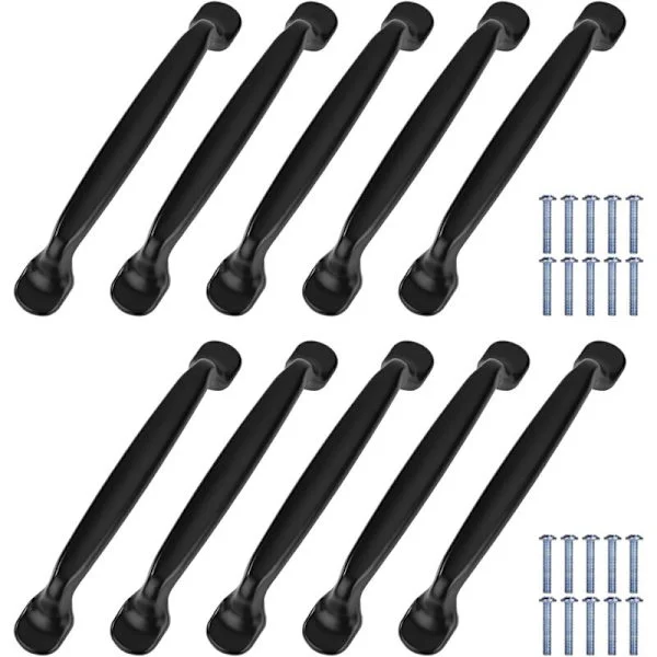 10x kjøkkenhåndtak for skapdører, skap, skuffer, soveromsmøbler, trekkhåndtak, senteravstand 128 mm, aluminium, med skruer, for kjøkkenhåndtak